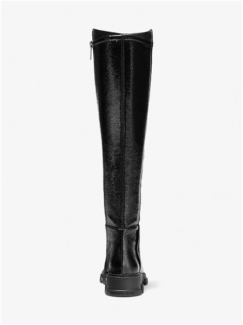 michael michael kors crackled faux patent leather boot